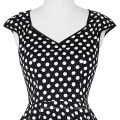 Grace Karin Stock Sans manches en V-Neck Polka Dots Pattern Coton Retro Vintage Party Dress CL007600-6